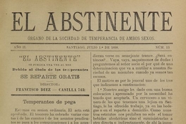 El Abstinente Año II: nº13, 1 de julio de 1898