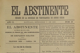 El Abstinente Año II: nº15, 1 de septiembre de 1898
