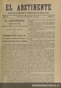 El Abstinente Año II: nº17, 1 de noviembre de 1898