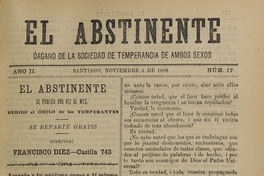 El Abstinente Año II: nº17, 1 de noviembre de 1898