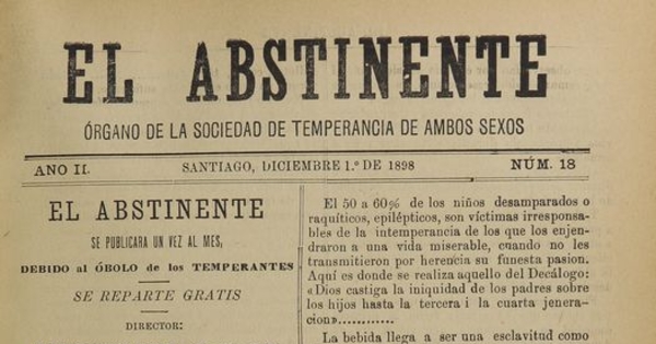 El Abstinente Año II: nº18, 1 de diciembre de 1898