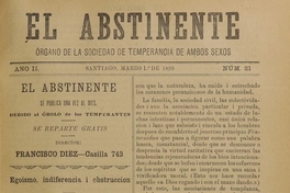 El Abstinente Año II: nº21, 1 de marzo de 1899