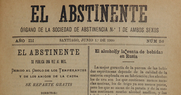 El Abstinente Año III: nº36, 1 de junio de 1900