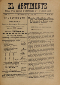 El Abstinente Año IV: nº37, 1 de julio de 1900