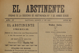 El Abstinente Año IV: nº38, 1 de agosto de 1900