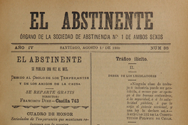 El Abstinente Año IV: nº38, 1 de agosto de 1900