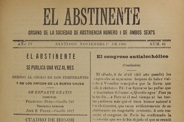 El Abstinente Año IV: nº41, 1 de noviembre de 1900