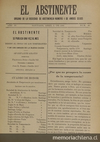 El Abstinente Año IV: nº46, 1 de abril de 1901