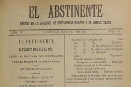 El Abstinente Año IV: nº47, 1 de mayo de 1901