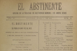 El Abstinente Año IV: nº48, 1 de junio de 1901