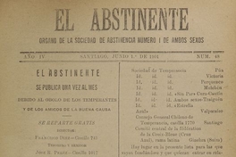 El Abstinente Año IV: nº48, 1 de junio de 1901