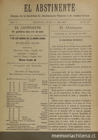 El Abstinente Año V: nº49, 1 de julio de 1901