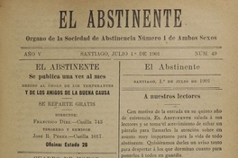 El Abstinente Año V: nº49, 1 de julio de 1901