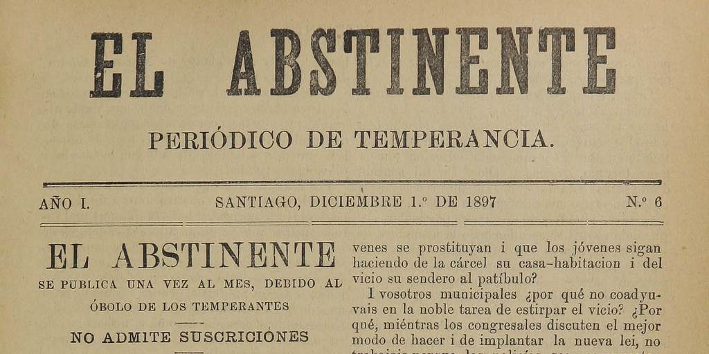 El Abstinente Año V: nº50, 1 de agosto de 1901