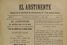 El Abstinente Año V: nº52, 1 de octubre de 1901