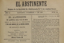 El Abstinente Año V: nº54, 1 de diciembre de 1901