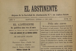 El Abstinente Año V: nº55, 1 de enero de 1902