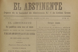 El Abstinente Año V: nº56, 1 de febrero de 1902