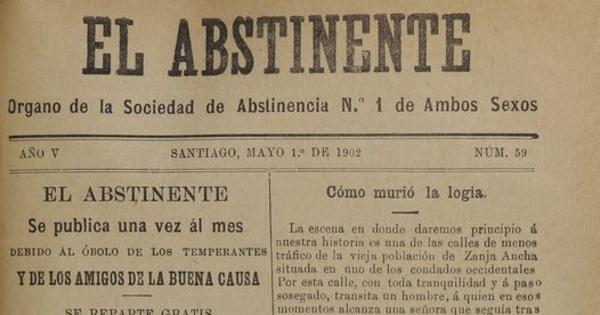 El Abstinente Año V: nº59, 1 de mayo de 1902
