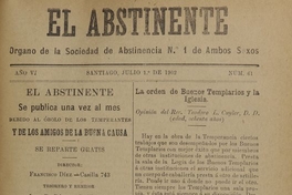 El Abstinente Año VI: nº61, 1 de julio de 1902