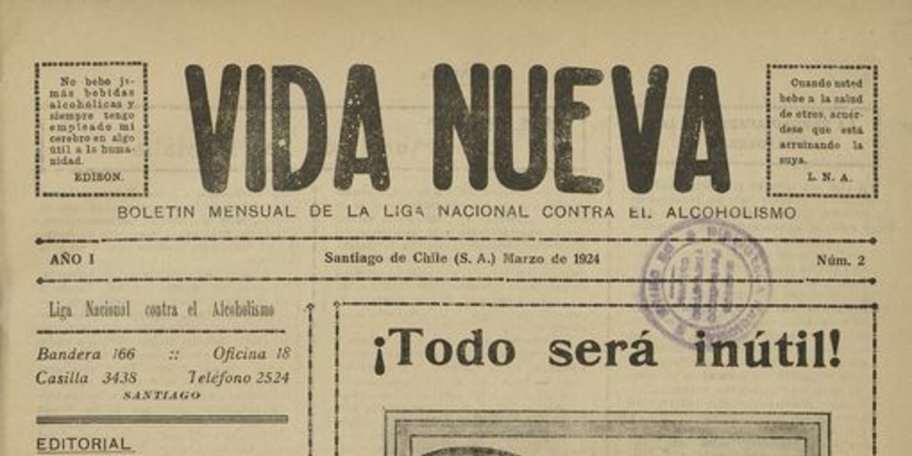 Vida Nueva Año I: nº2, marzo de 1924