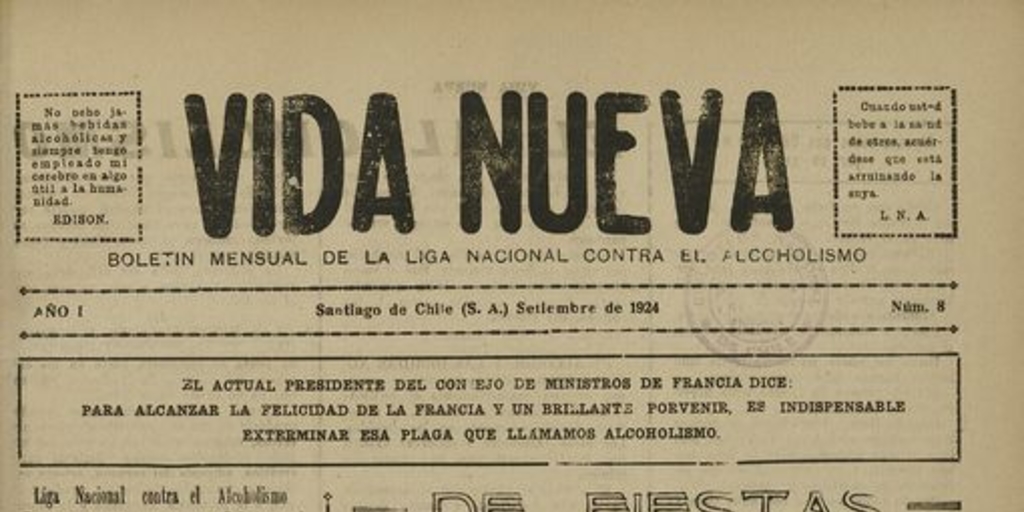 Vida Nueva Año I: nº8, septiembre de 1924