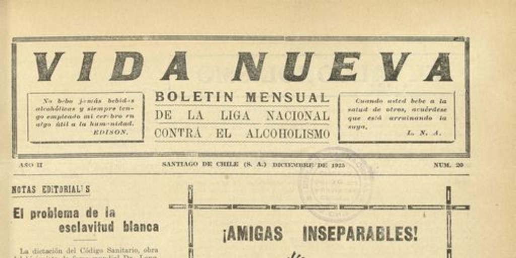 Vida Nueva Año II: nº20, diciembre de 1925