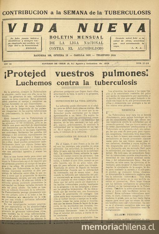 Vida Nueva Año III: nº27-28, agosto-septiembre de 1926