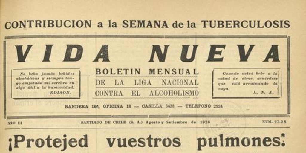 Vida Nueva Año III: nº27-28, agosto-septiembre de 1926