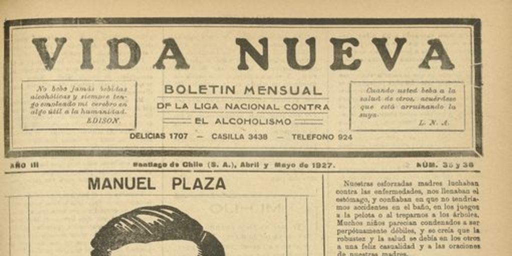 Vida Nueva Año III: nº35-36, abril-mayo de 1927