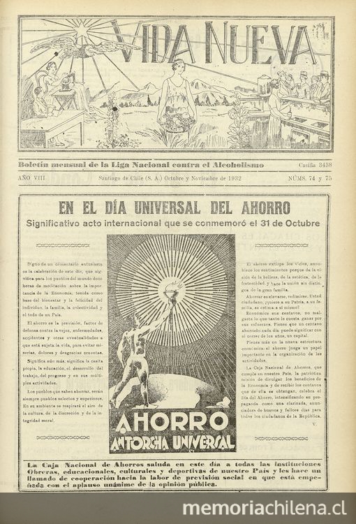 Vida Nueva Año VIII: nº74-75, octubre-noviembre de 1932