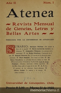 Atenea: año 2, número 1, 31 de marzo de 1925