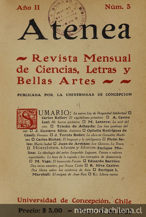 Atenea: año 2, número 3, 31 de mayo de 1925