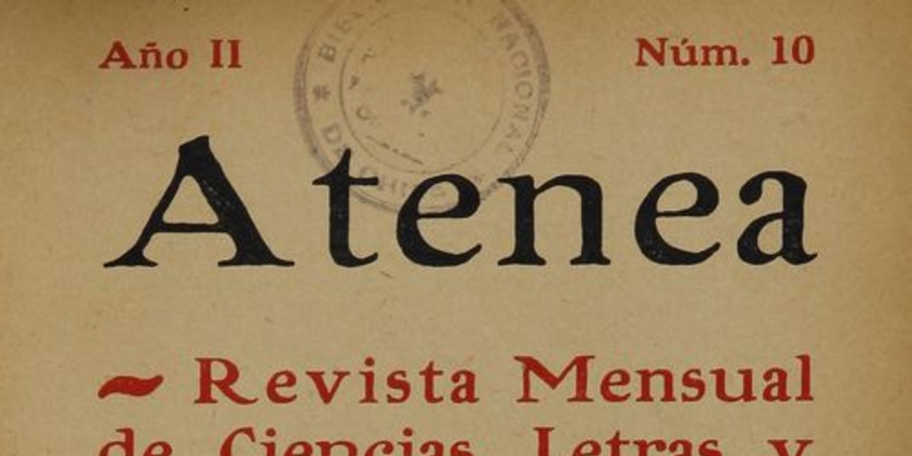 Atenea: año 2, número 10, 31 de diciembre de 1925