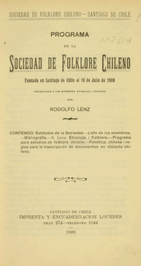 Programa de la Sociedad de Folklore Chileno Programa de la Sociedad de Folklore Chileno