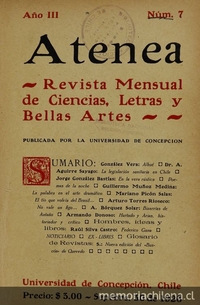 Atenea: año 3, número 7, septiembre de 1926