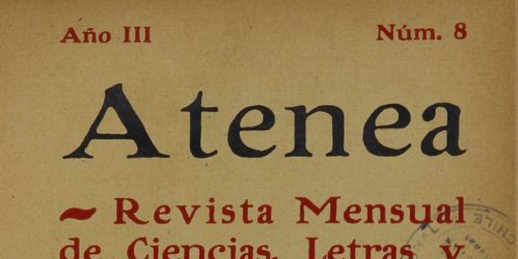 Atenea: año 3, número 8, octubre de 1926