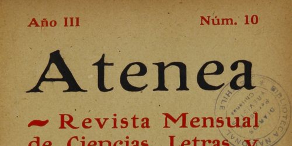 Atenea: año 3, número 10, diciembre de 1926