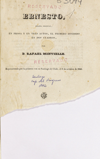 Ernesto: drama orijinal en prosa y en tres actos: el primero dividido en dos cuadros