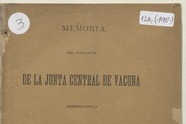 Memoria de la Junta Central de Vacuna correspondiente a 1891