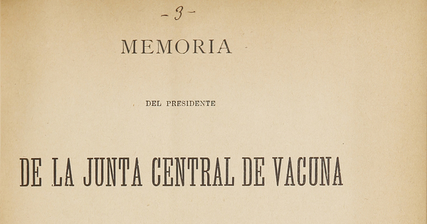 Memoria de la Junta Central de Vacuna correspondiente a 1892