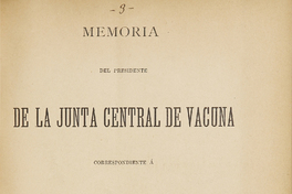 Memoria de la Junta Central de Vacuna correspondiente a 1892