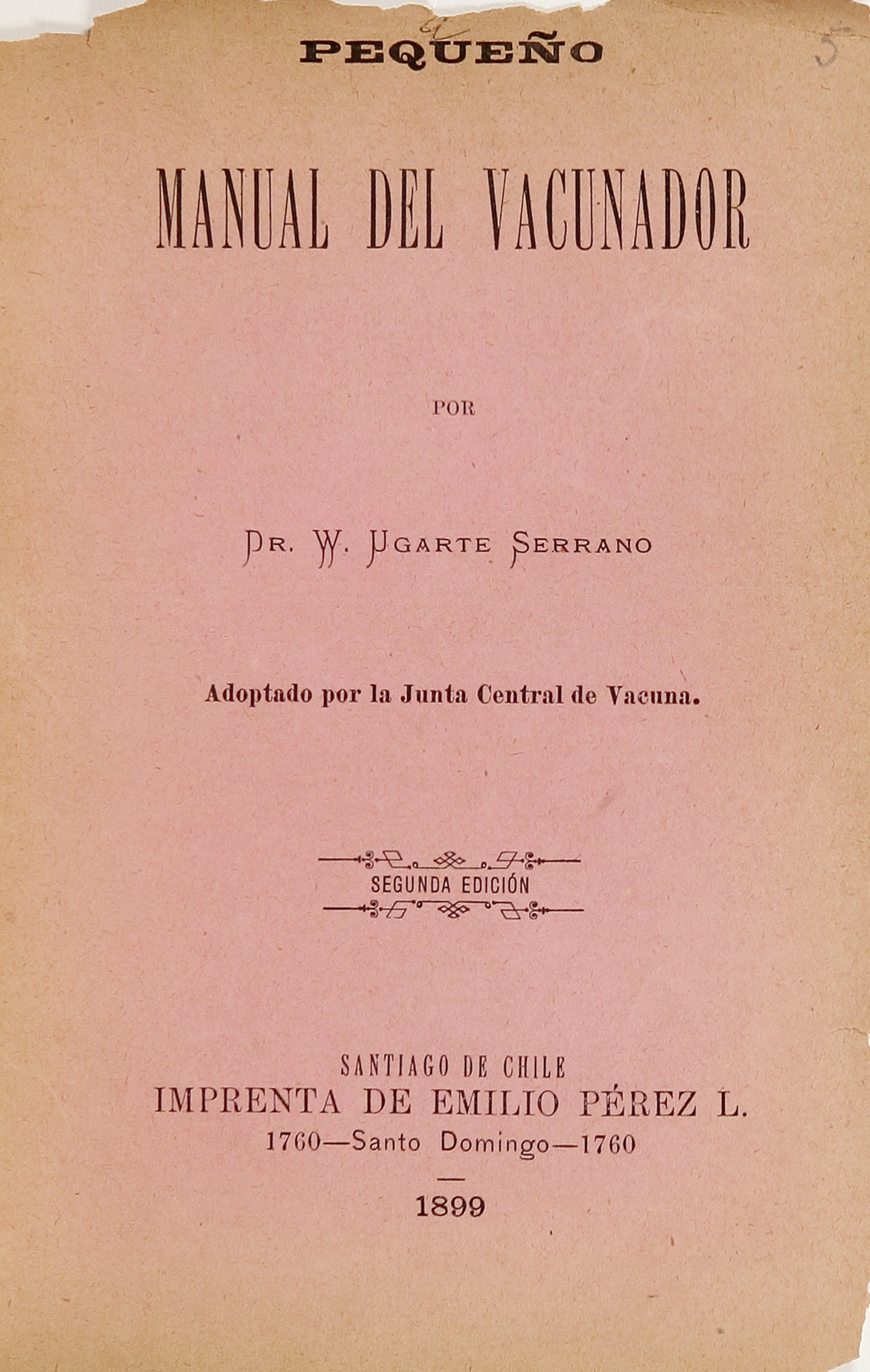 Pequeño manual del vacunador : adoptado por la Junta Central de Vacuna