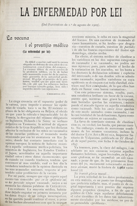 La enfermedad por Ley : (Del Panthésis de 1o. de agosto de 1905)