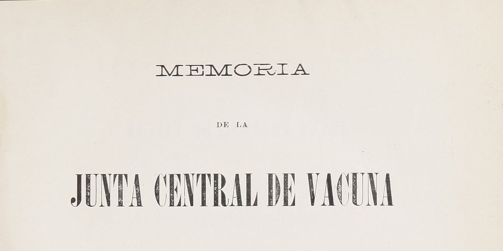 Memoria de la Junta Central de la Vacuna correspondiente a 1905