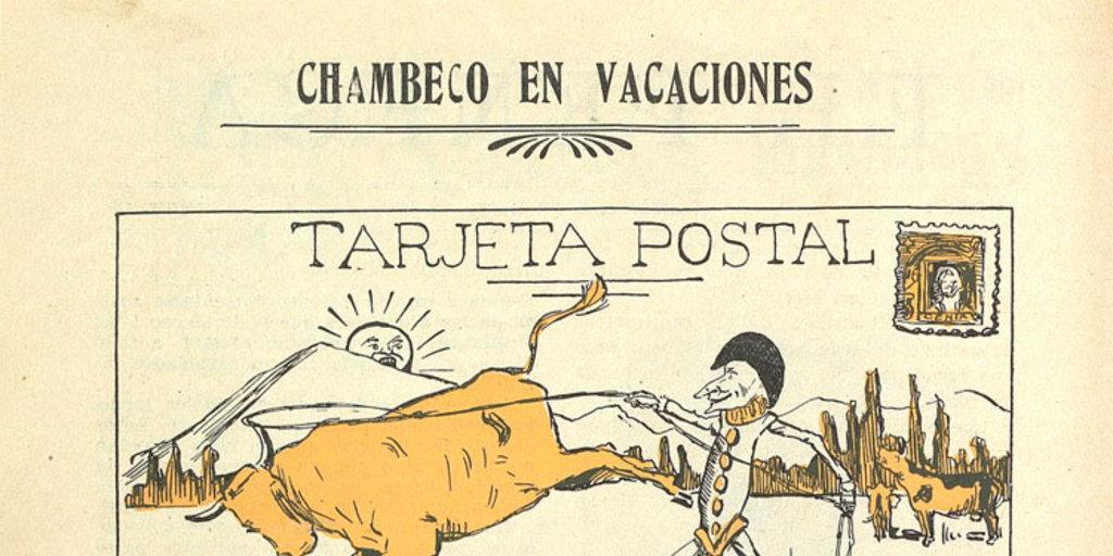 Chambeco en vacaciones. Tarjeta postal