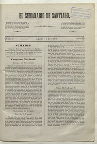 El Semanario de Santiago: número 5, 11 de agosto de 1842