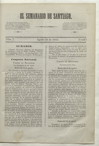 El Semanario de Santiago: número 7, 25 de agosto de 1842