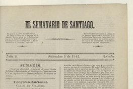 El Semanario de Santiago: número 9, 8 de septiembre de 1842