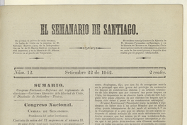 El Semanario de Santiago: número 12, 22 de septiembre de 1842